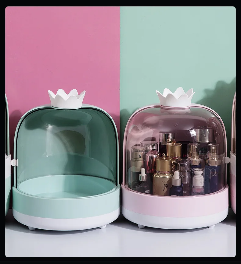 Пластиковый многофункциональный органайзер для макияжа, большая емкость, пылезащитный косметический контейнер для хранения губной помады, сумка для ухода за кожей, водонепроницаемая настольная коробка