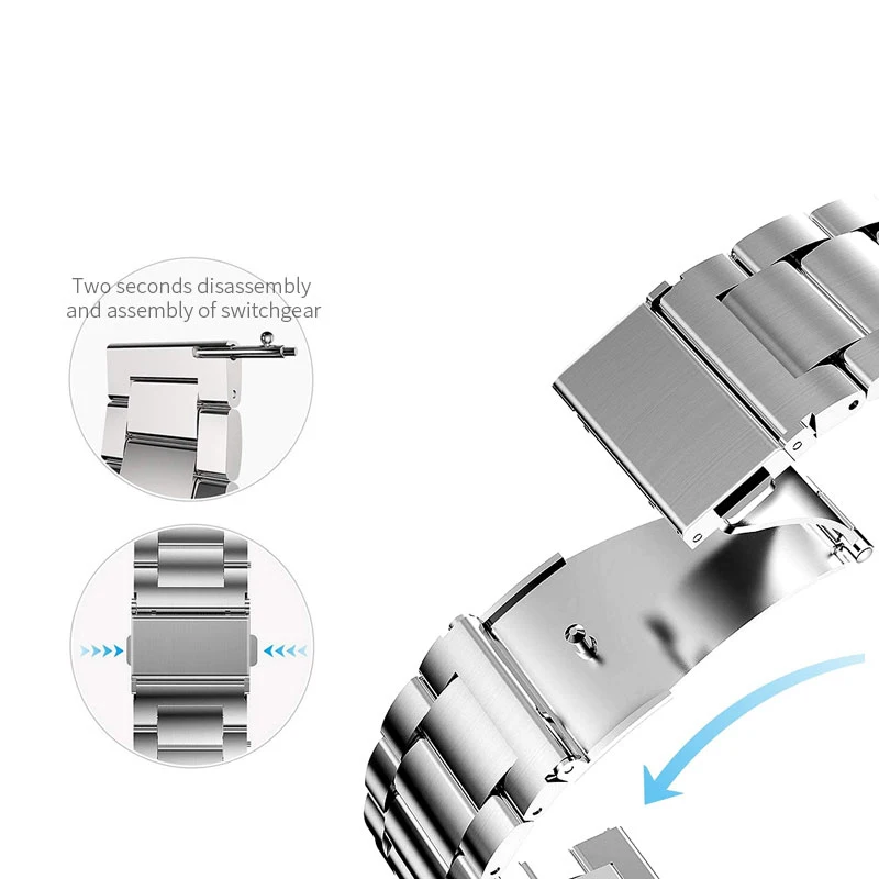 18 мм 20 22 ремешок из нержавеющей стали для Lenovo watch X Plus/HUAWEI Watch GT 2 2e /Magic 46 42 сменный