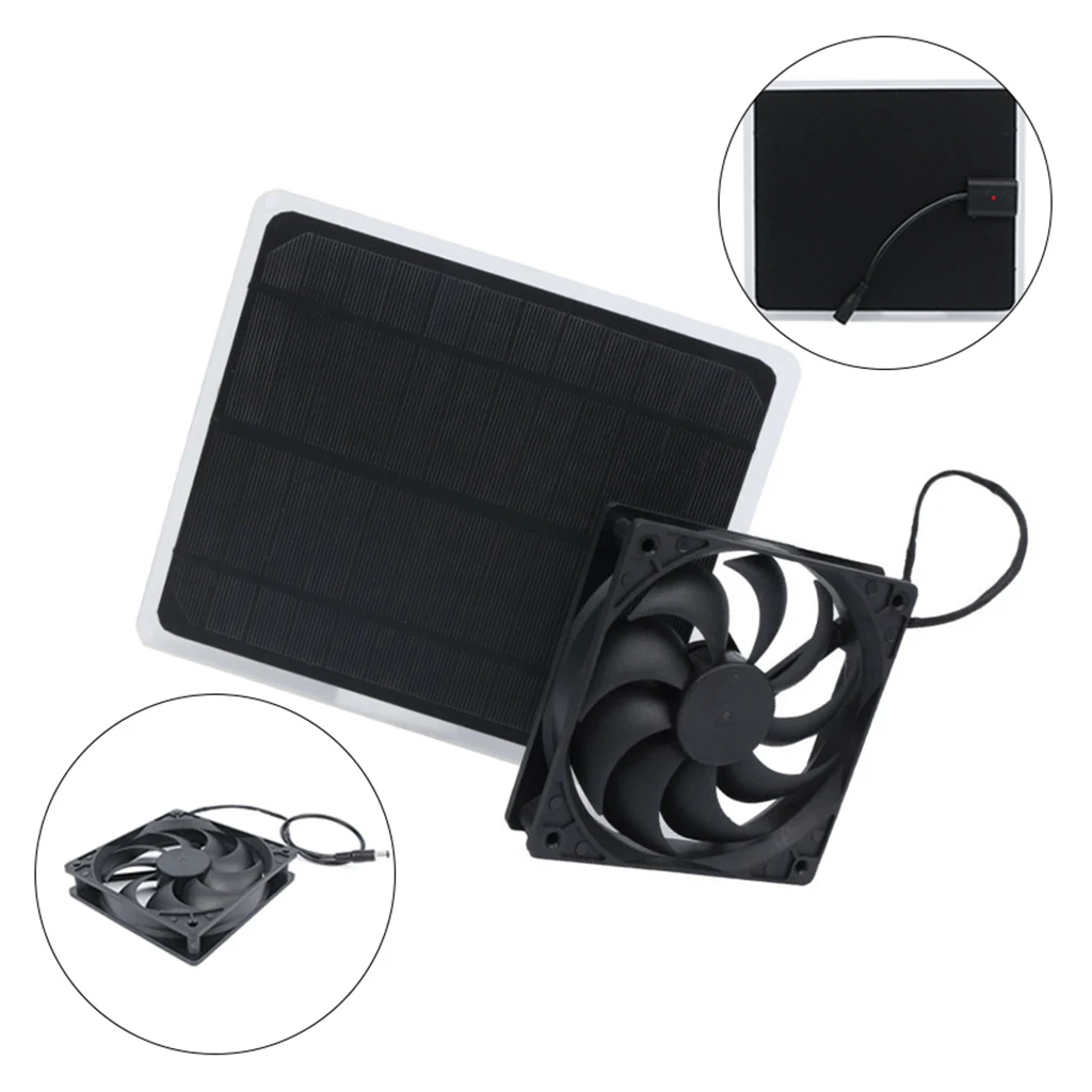 20W Solar Panel Powered Exhaust Fan Ventilator for Dog Chicken House Outdoor