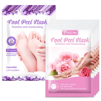 

PUTIMI 4pcs 2pair Whitening Exfoliating Foot Mask for Legs Removes Calluses Dead Skin Feet Peeling Mask Moisturizing Foot Patch