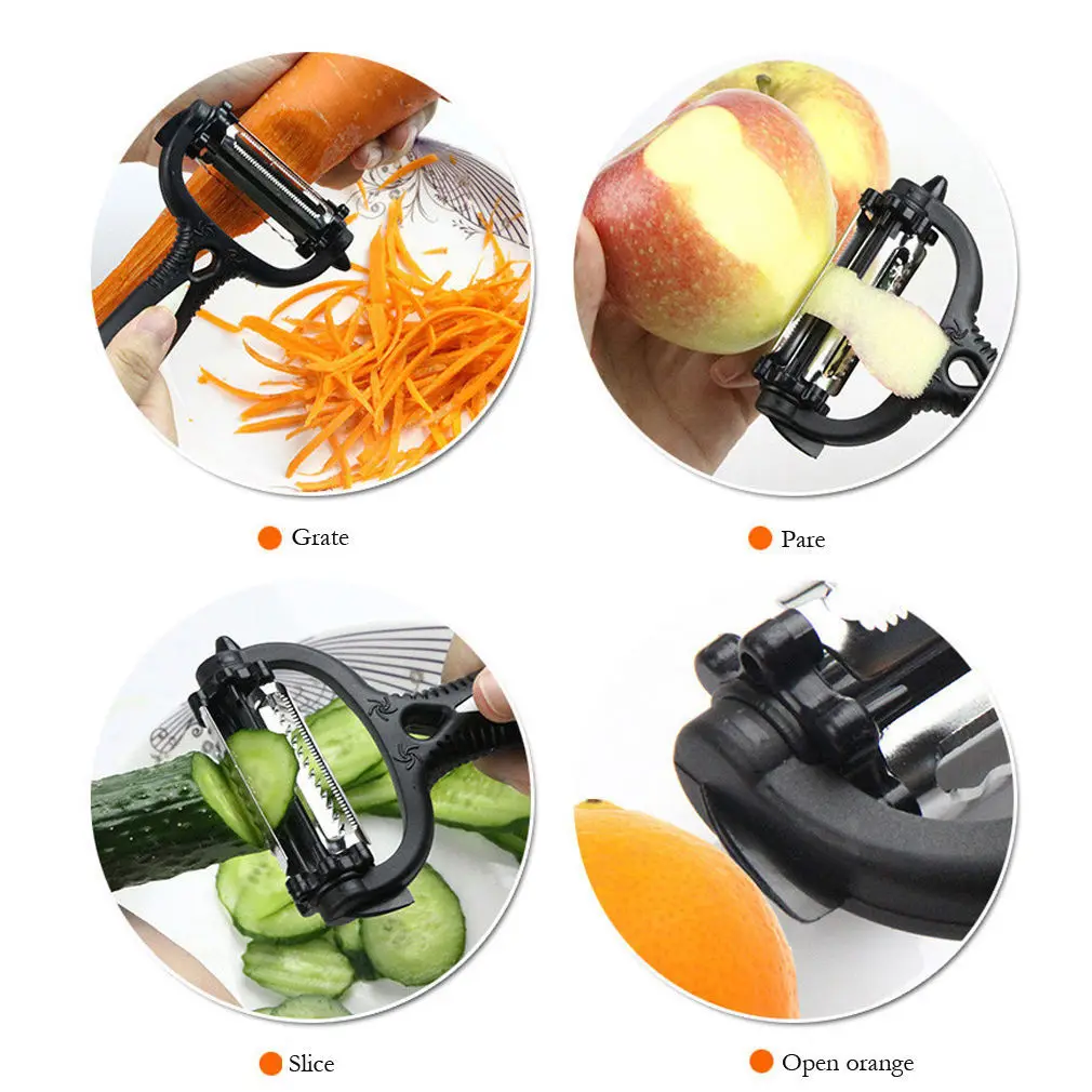 4 в 1 Multifunctionl 360 градусов Поворотный Кухня инструмент фрукты овощ-Картофель Картофелечистка Терка нож для репы щипцы для резки