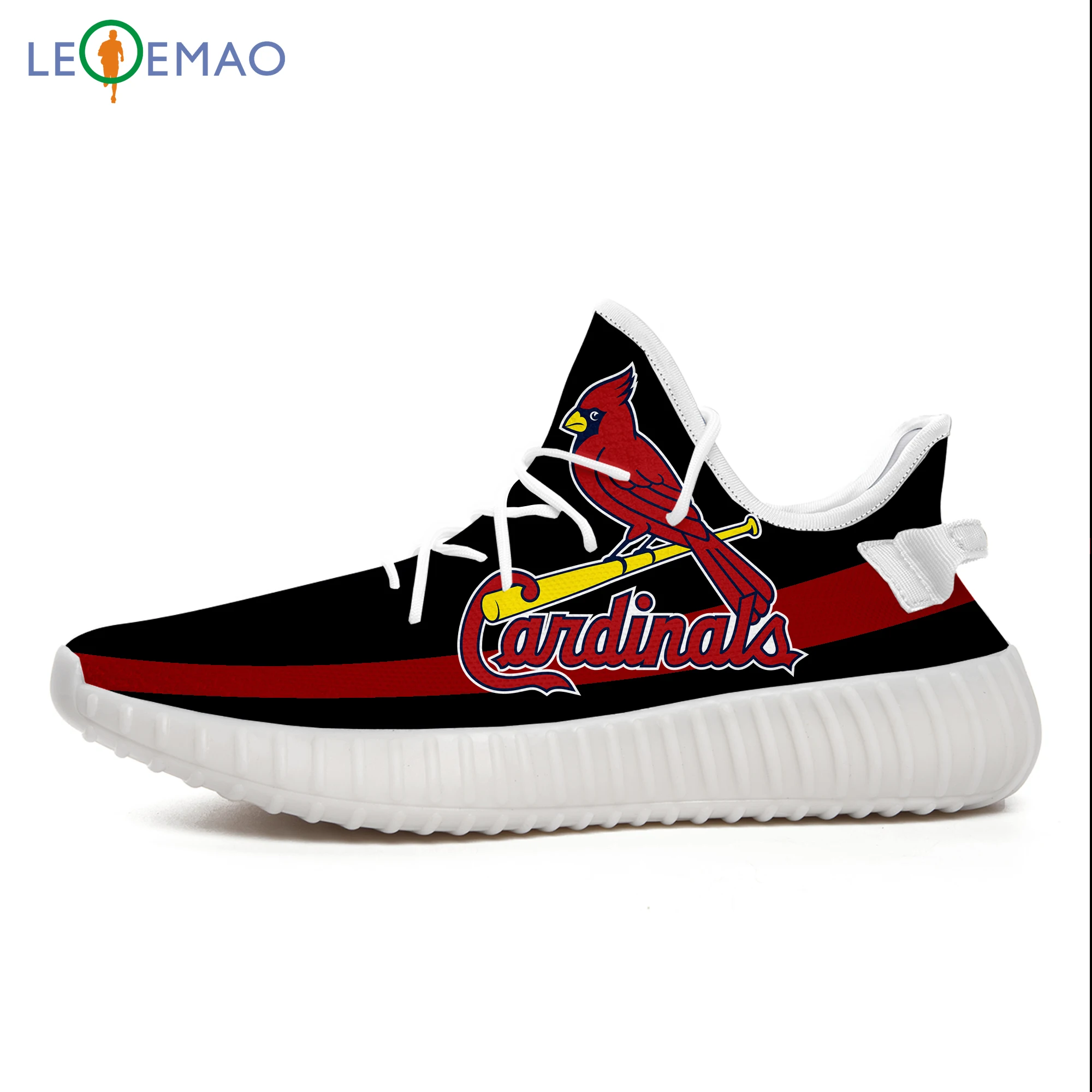 

LEQEMAO Walking Shoes St. Louis Fans Cardinals Custom Yeezys Boost 350 V2 Mesh Flyknit Breathable Sneakers Shoes