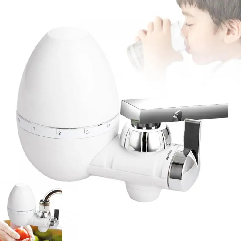 Portable 2L/min ABS Washable Ceramic Filter Faucet Tap Water Purifier Support Two Water Modes with 4 Interface Connectors