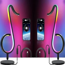 

2PCS Musical Note Light Led Strip RGB Symphony Table Lamp Bedroom Bedside Wall Lamp Night Light Table Lamp Room Decor