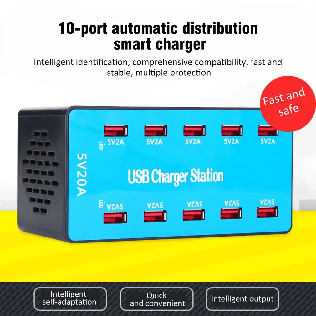 A5B мульти быстрое зарядное устройство USB зарядка несколько 10 USB телефон зарядная станция Универсальный usb-хаб Смарт зарядное устройство