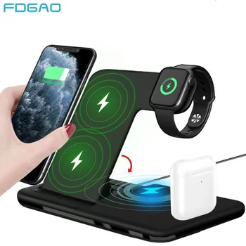 15W/10W Qi Caricatore Senza Fili Per iPhone 11 Pro X 8 XS MAX XR 4 in 1 veloce di Ricarica della Stazione Del Bacino Per Airpods Pro di Apple Orologio 5 4 3