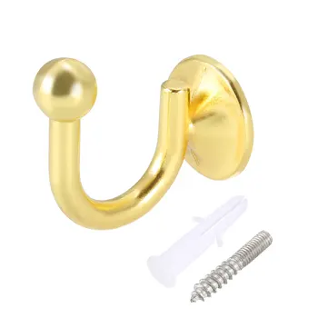

uxcell 4Pcs Decorative Window Drapery Holdback 1.6" Length Curtain Holder Wall Mounted Hook Hanger Gold to Kitchen Office