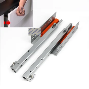 

1Pair Rebound Press Push To Open Under Mount Furniture Kitchen Bath Drawer Slide Rail Runner DTC 25KG 2-fold Half Extention