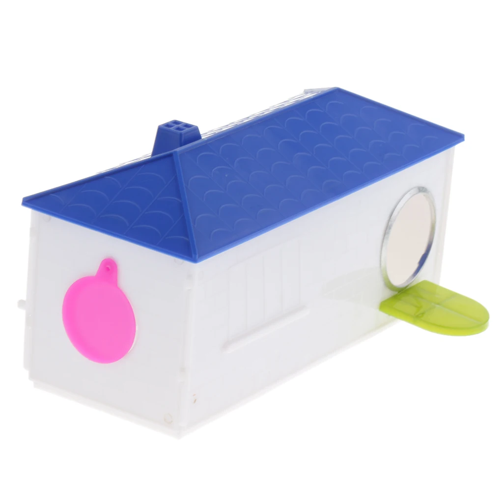 Plastic Bird Breeding Box Parakeet Budgie Cockatiel Nesting House Cage Box Avery Plastic House Hideouts Nest Canary Finch Budgie - Цвет: Skyblue or Deep Blu