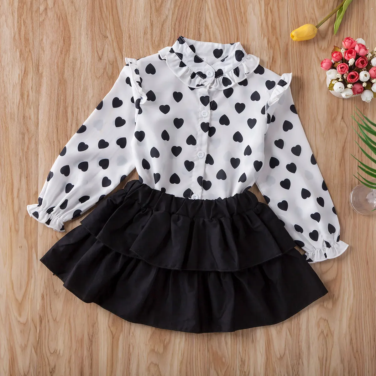 Pudcoco/детская одежда для маленьких девочек Рубашка с принтом сердечек и Топы