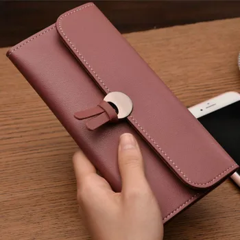 

Women Wallet 2020 Fashion Long High Quality Simple PU Leather Elegant Lady Party Clutch Coin ID Credit Card Holder Female Purse