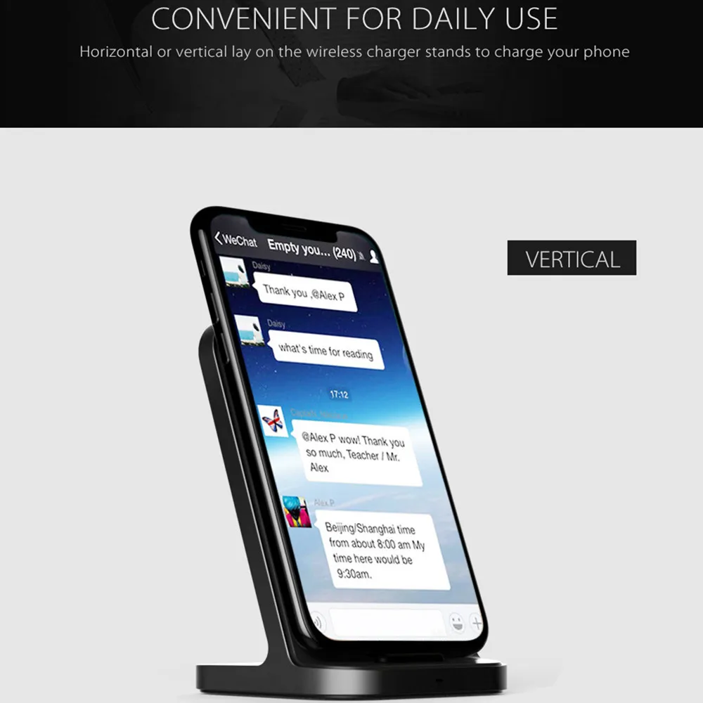 Портативное беспроводное зарядное устройство подставка для iPhone 11 Pro Max X XS XR 8 8 Plus Беспроводная зарядка для samsung Galaxy S9 S10 быстрая Беспроводная зарядка