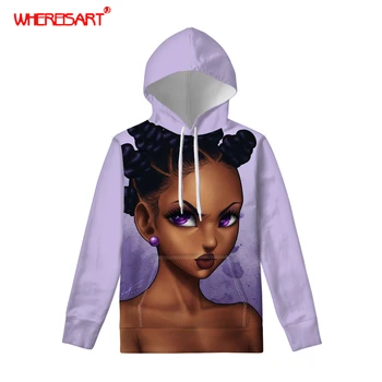 

FORUDESIGNS 2019 Autumn Women Hoodies Black Queen Girls Print Loose Drawstring Sweatshirt Fashion Long Sleeve Hooded Female Tops