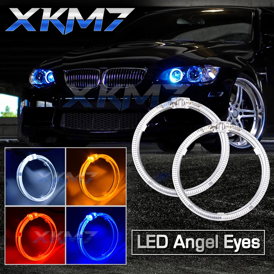 RGBW Sequential LED Angel Eyes Halo Rings Dynamic DRL 2.5/ 3 inch  Bluetooth-compatible Multi-Colors APP Control Headlight Tuning