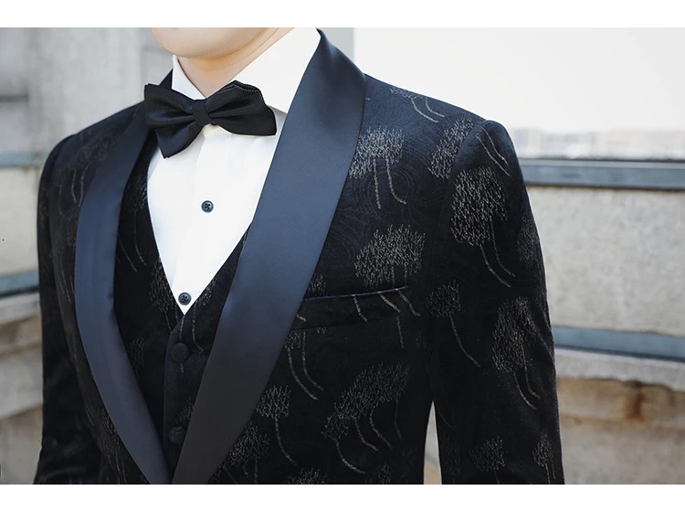 Осень, Vestito Da Sposo, костюм из 3 предметов, мужские свадебные костюмы, костюм с цветочным принтом, Homme Mariage, барочные костюмы для мужчин, 3XL