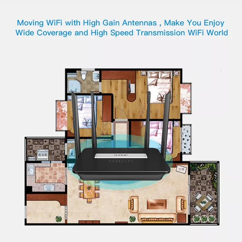 Edup 4g Roteador Wi-fi Sim Cartão sem Fio Wi-fi Roteador Casa Hotspot 4g Rj45 Wan Wifi Modem Roteador Cpe 4g wi fi Slot Dongle Roteadores sem fio - Imagem 6