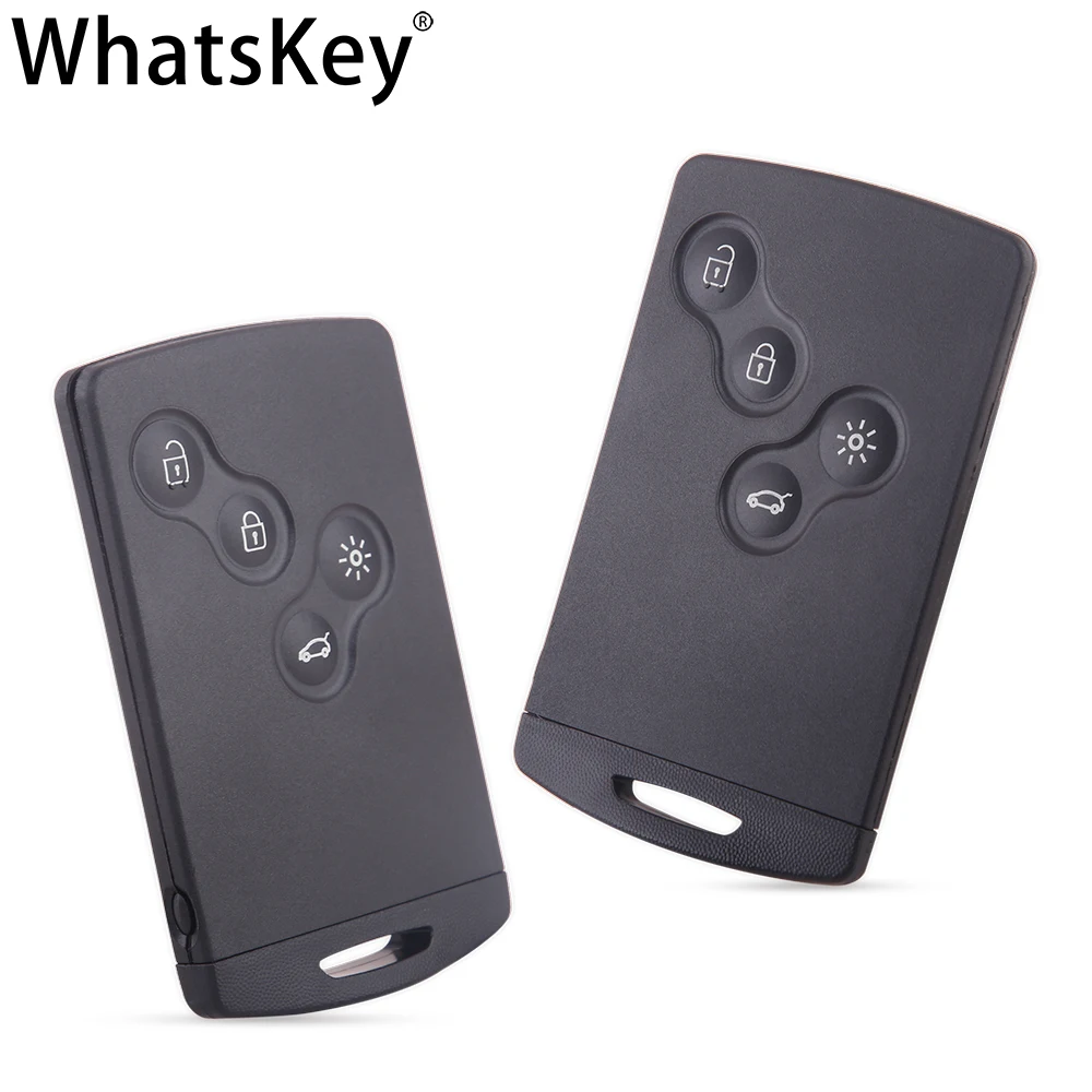 

WhatsKey 4 Button Smart Card Key Shell For Renault Megane Fluence Laguna Scenic Clio Captur Koleos With Blade Remote Key Case
