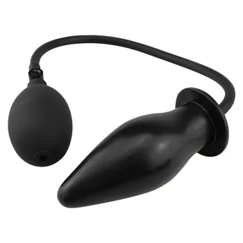 Inflatable Anal Plug Soft Black Pump Up Air-filled Silicone Butt Plug Anal Dilator Anus Massager Sex Toy for Men Woman Gay 1