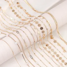 

2M Round Star Beads Chain Bulk Chain Gold Oval Link Bulk Chains DIY Wallet Chain Jewelry Necklace Making Handmade Accessories