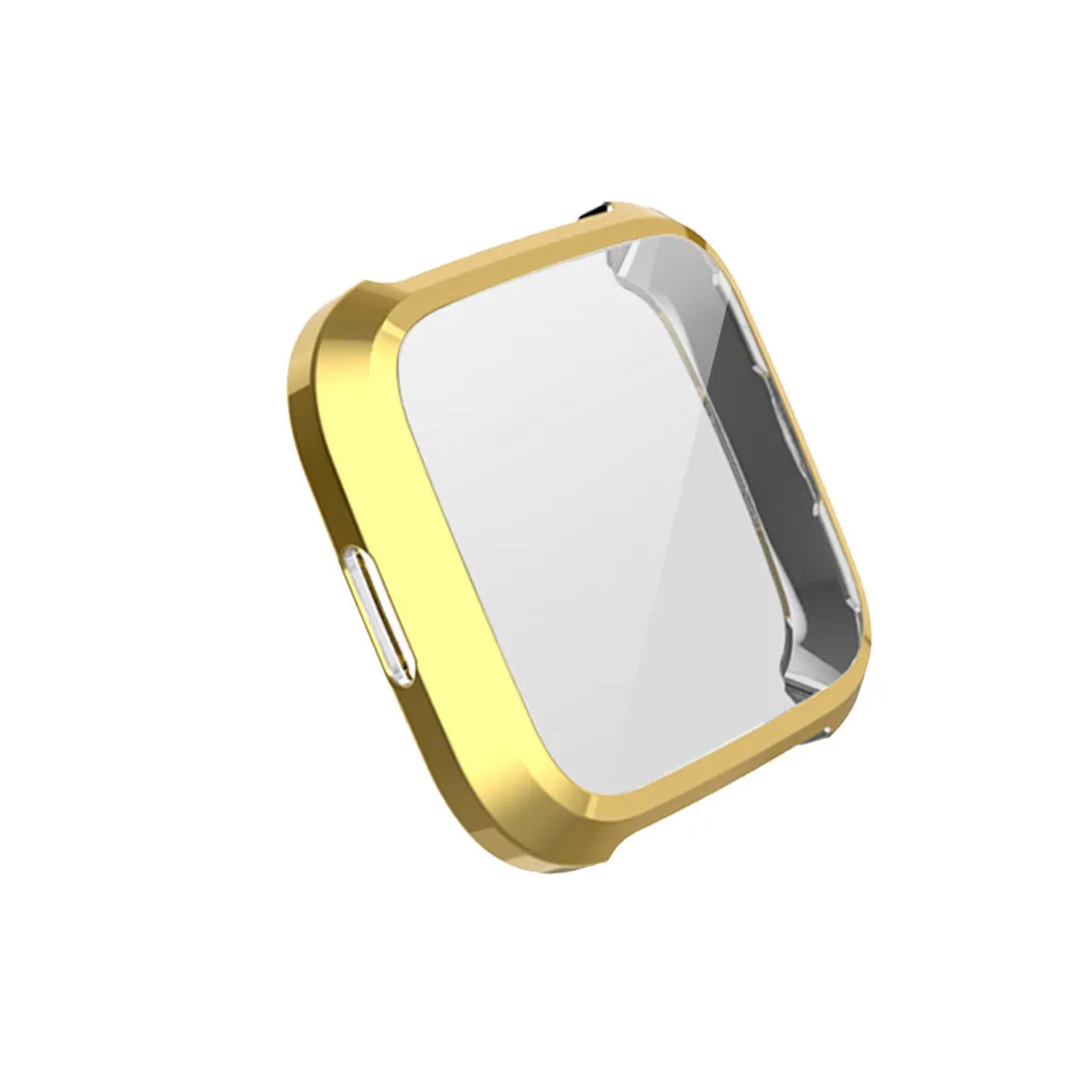 Гальванический мягкий, из ТПУ, защитный чехол для Fitbit versa Lite Смарт часы мягкий силиконовый Полный Защитный чехол Горячая Распродажа - Цвет: Золотой