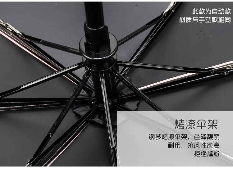Hot Silver man tian star College Style Rain Or Shine Dual Purpose Umbrella Women's South Korea Hipster Three Folding Umbrella Vi
