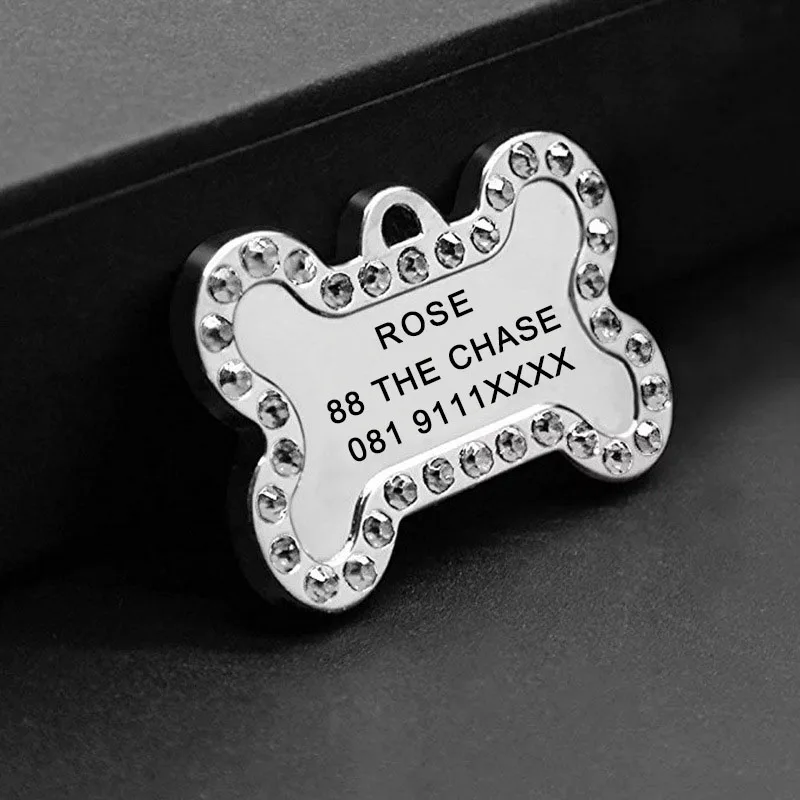 Personalized Pet ID Tags Engraved Pet Name Number Address Cat Dog Collar Pendant Necklace Charm Collar Accessories