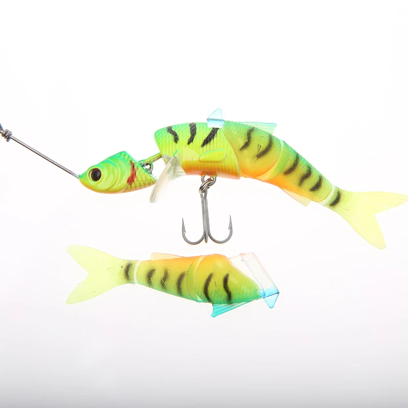 

ARDEA soft lure with jig head soft plastic lure 75mm 8g 3 segmented lure jointed soft trolling lure pike lure fish metal lure