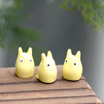 

Cute Yellow Tonari No Totoro Cat Japan Anime Cartoon Fairy Small Statue Figurine Crafts Figure Ornament Miniatures