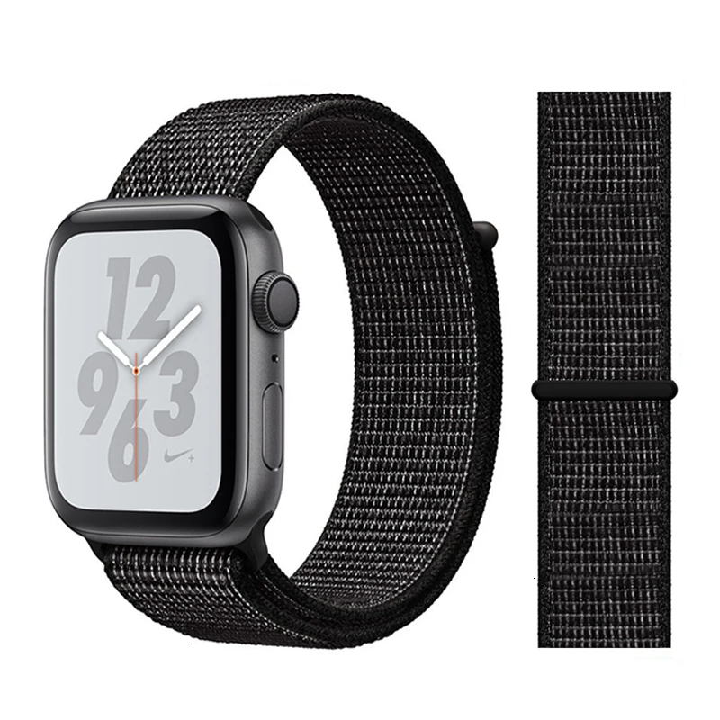 Нейлоновый ремешок для Apple Watch series 5 44 мм iwatch 42 мм ремешок 38 мм 40 мм iwatch sreies 4 3 2 pulseira браслет ремешок для часов - Цвет ремешка: Reflective Black