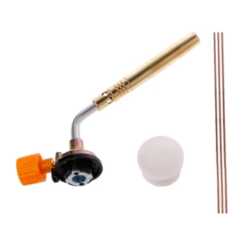 

Flamethrower Burner Butane Gas Blow Torch Hand Ignition Camping Welding BBQ Tool+Rods+Flux