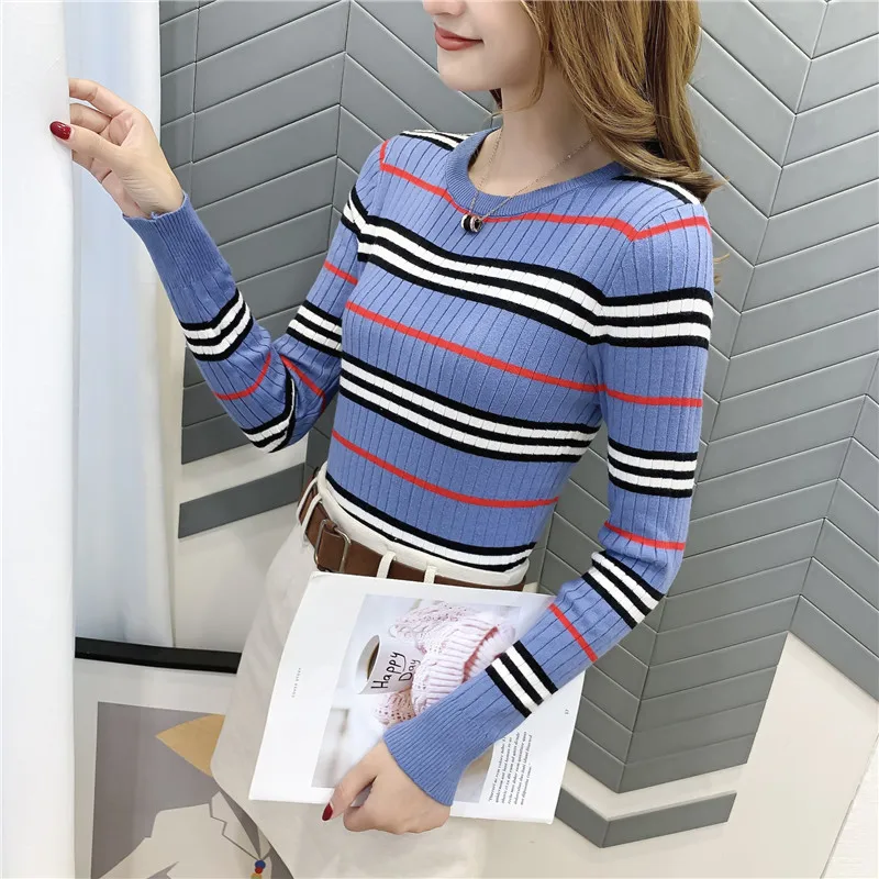 Sale Cotton Poncho Pullover Sweater 9293 Actual Photo Of New Jindian Stripe Bottoming Shirt 35- 1 / F, 2 Rows, 4 Shelves