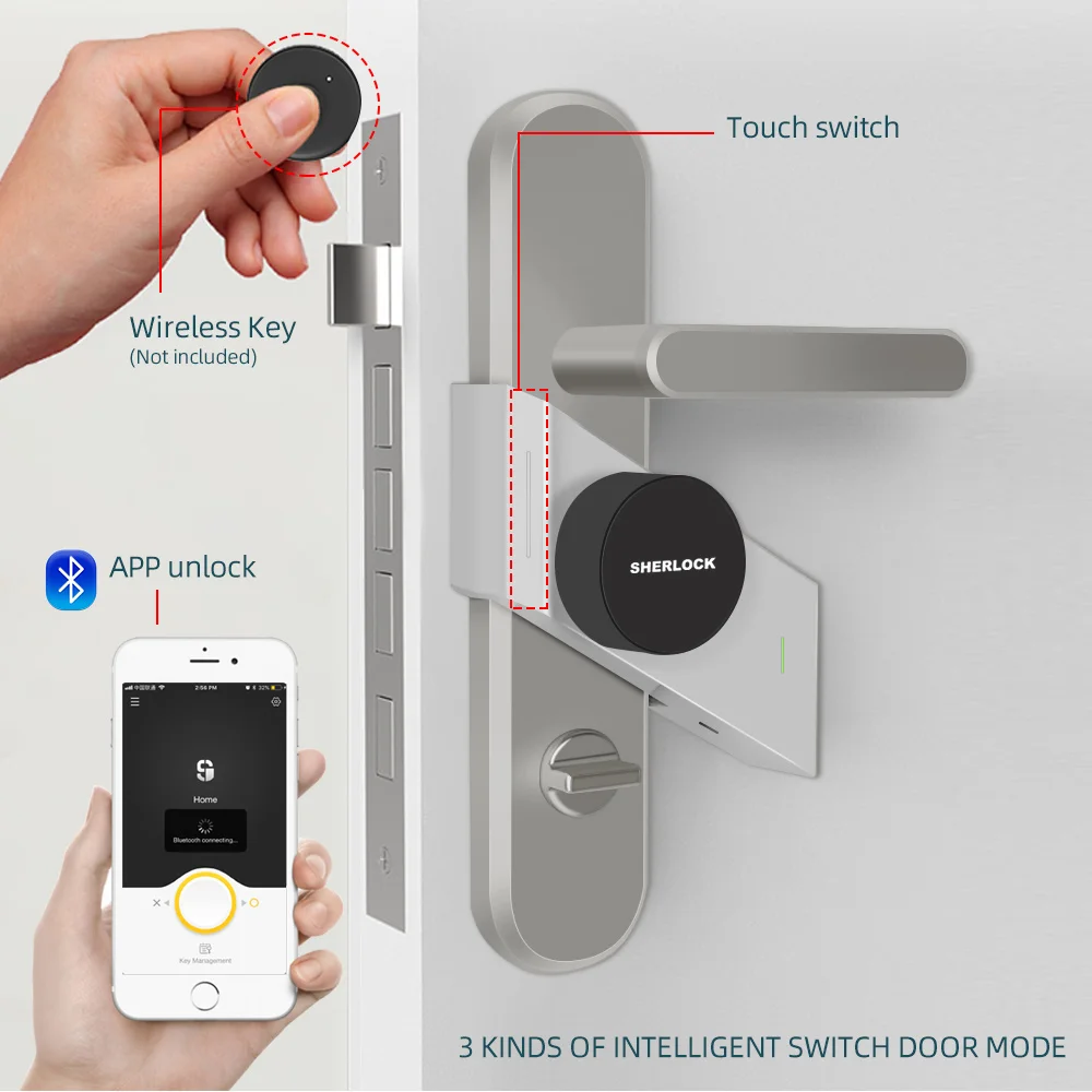 Шерлок умный отпечаток пальца Беспроводной замок S2 Bluetooth управление приложение открытый без ключа интегрированный электронный безопасности дома дверной замок
