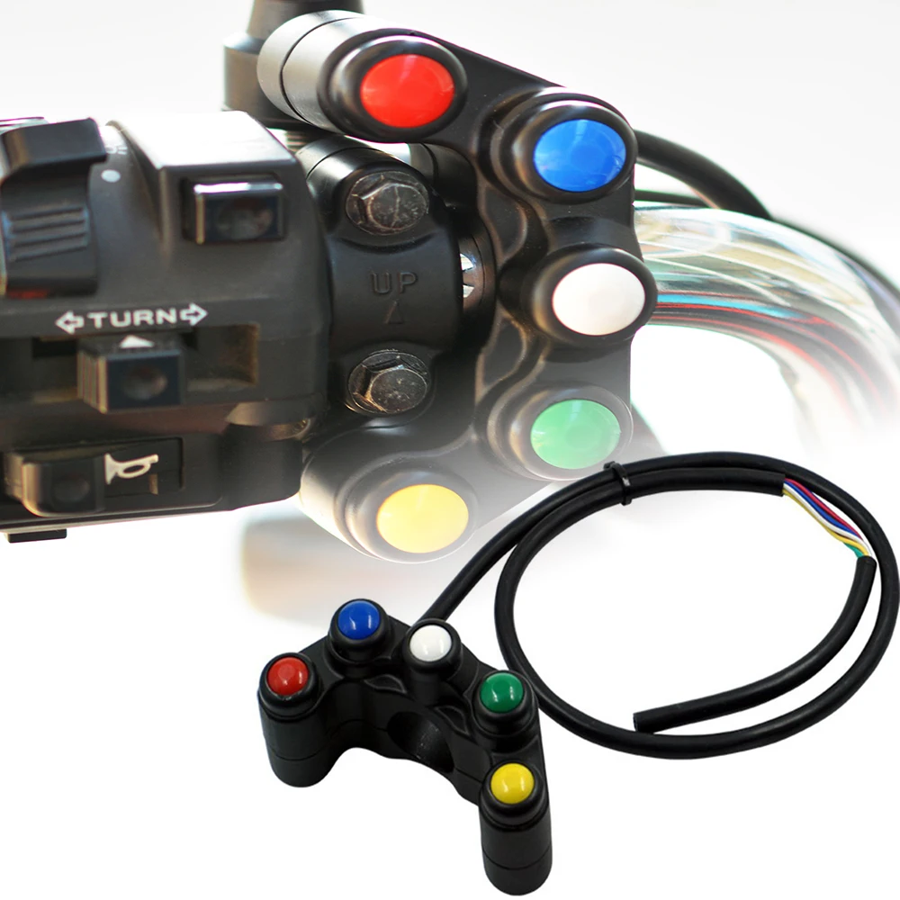 

Universal 22mm Handlebar Motorcycle Switches Fog Light Mount Horn Power Ignition Switch ON OFF Start Aluminum For Honda Yamaha