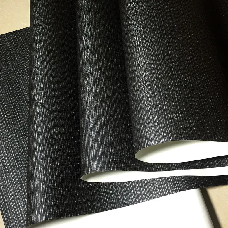 

Pure Black Wallpaper Plain Color Texture Linen Finish Wallpaper Bedroom Background of Television in the Drawing Room Wallpaper B