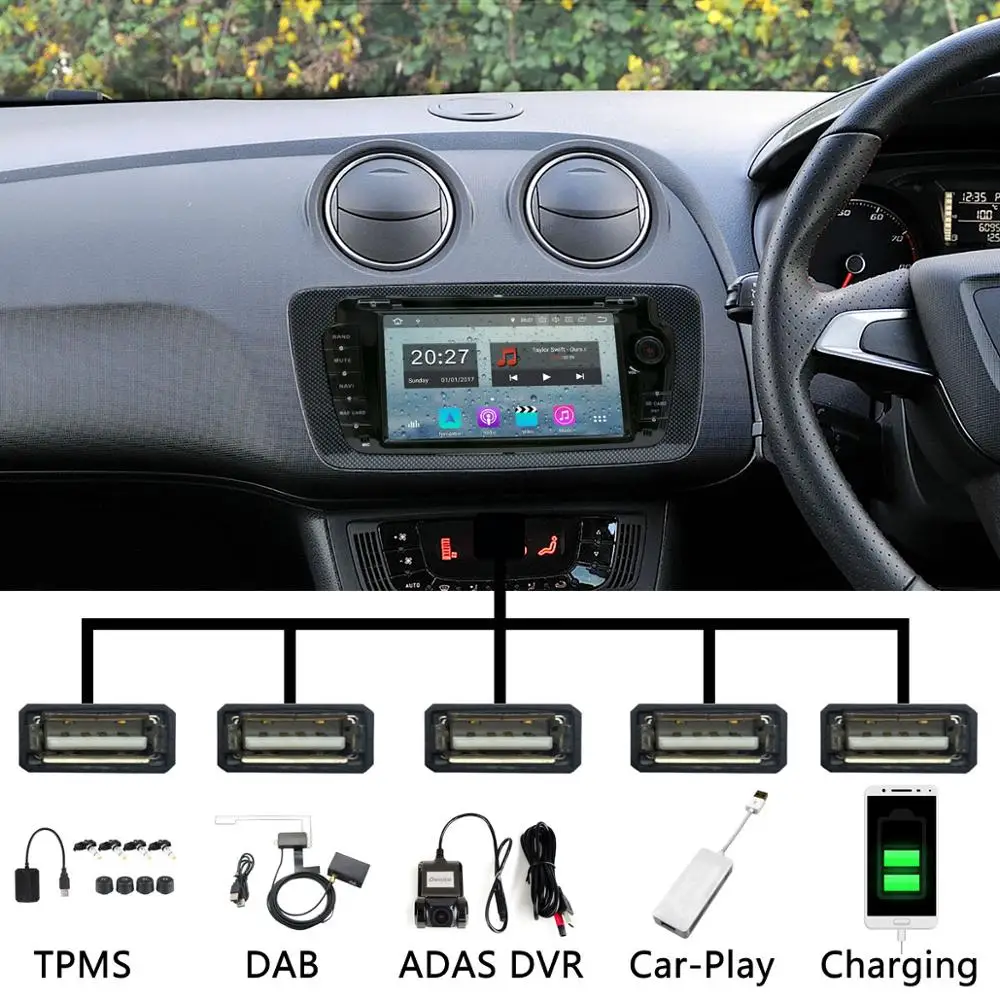 5 USB Android 9,0 Восьмиядерный автомобильный dvd-плеер для сиденья Ibiza 2009 2010 2011 2012 2013 Автомобильный gps Радио Android Авто Carplay