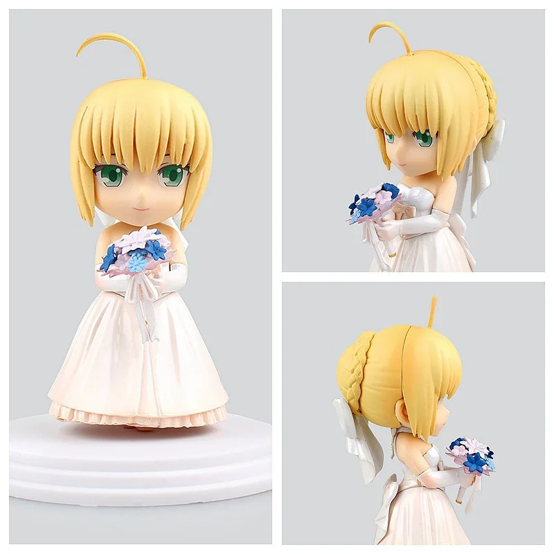 Fate Grand Order Saber Aniplex 10th Anniversary Wedding Royal dress Anime Girls Q Ver. Pvc Figure Model Toys 11cm | Игрушки и хобби