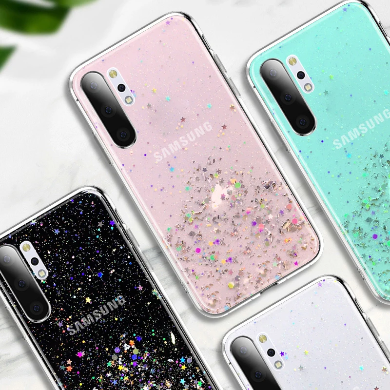 Luxury Glitter Star Case For Samsung Galaxy A31 A51 A71 A70 A50 A10 A20 A30 A80 A90 S10 S20 S21 S9 S8 Plus S10 E TPU Cover Case