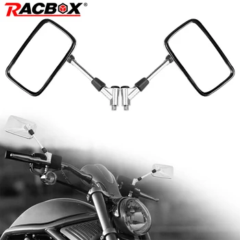 

10mm Motorcycle Handlebar Rearview Mirror Chrome rectangle mirror for ATV Dirt Bike Scooter Moped Motorcycle Accessories