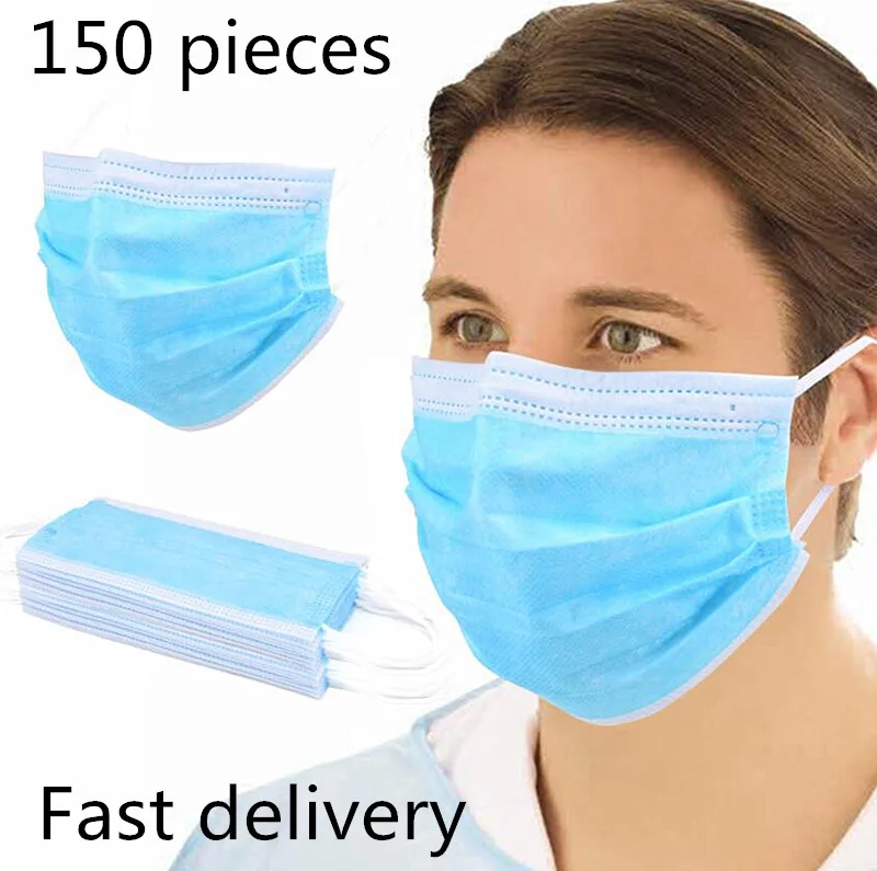 

Fast delivery of disposable anti-pollution masks melt-blown 150 adult hangers type cloth thickening respirators masks