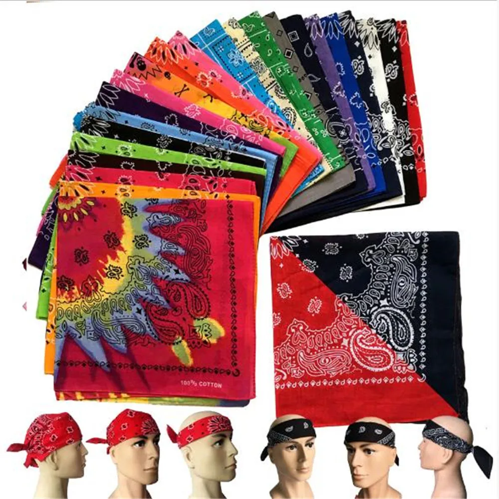 Wholesale Women Men Kerchief Paisley Bandana Cotton Soft Neck Scarf  Headwear 