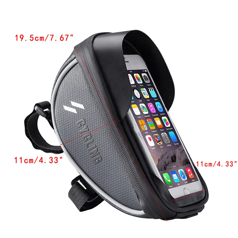 Bicycle Frame Front Head Top Tube Waterproof Bike Bag&Double IPouch Cycling For 6.0 in Cell Phone Bike Accessories