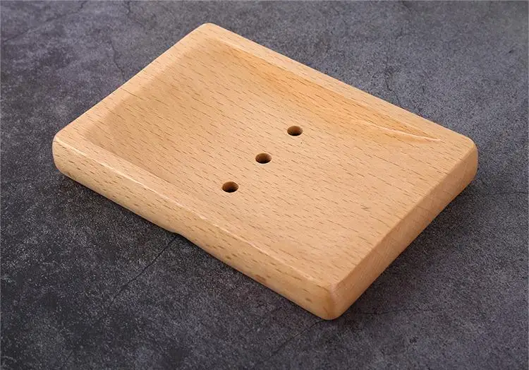 2 Natural Wooden Soap Dishes Bathroom Shower Storage Rack Solid Portable Wood Drain Soap Tray New Arrivel SN2455 - Цвет: 2