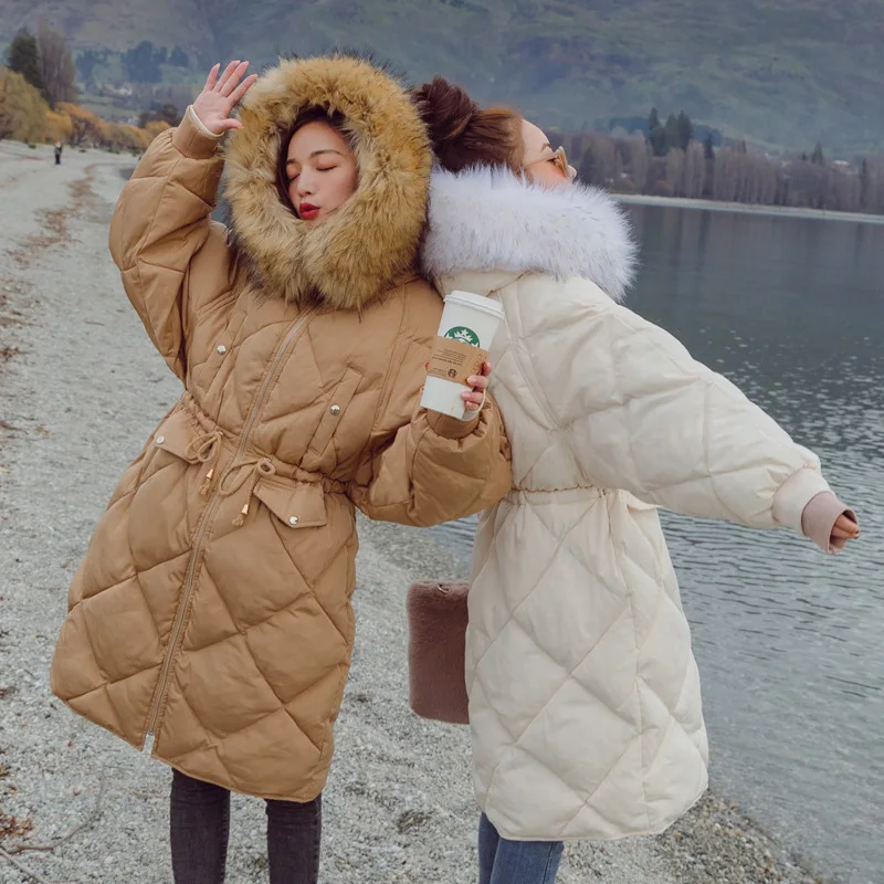 

2018 Winter Ogn9006 with Imitated Furs Elegant Women's Elegant Hooded Cotton-padded Clothes Entity