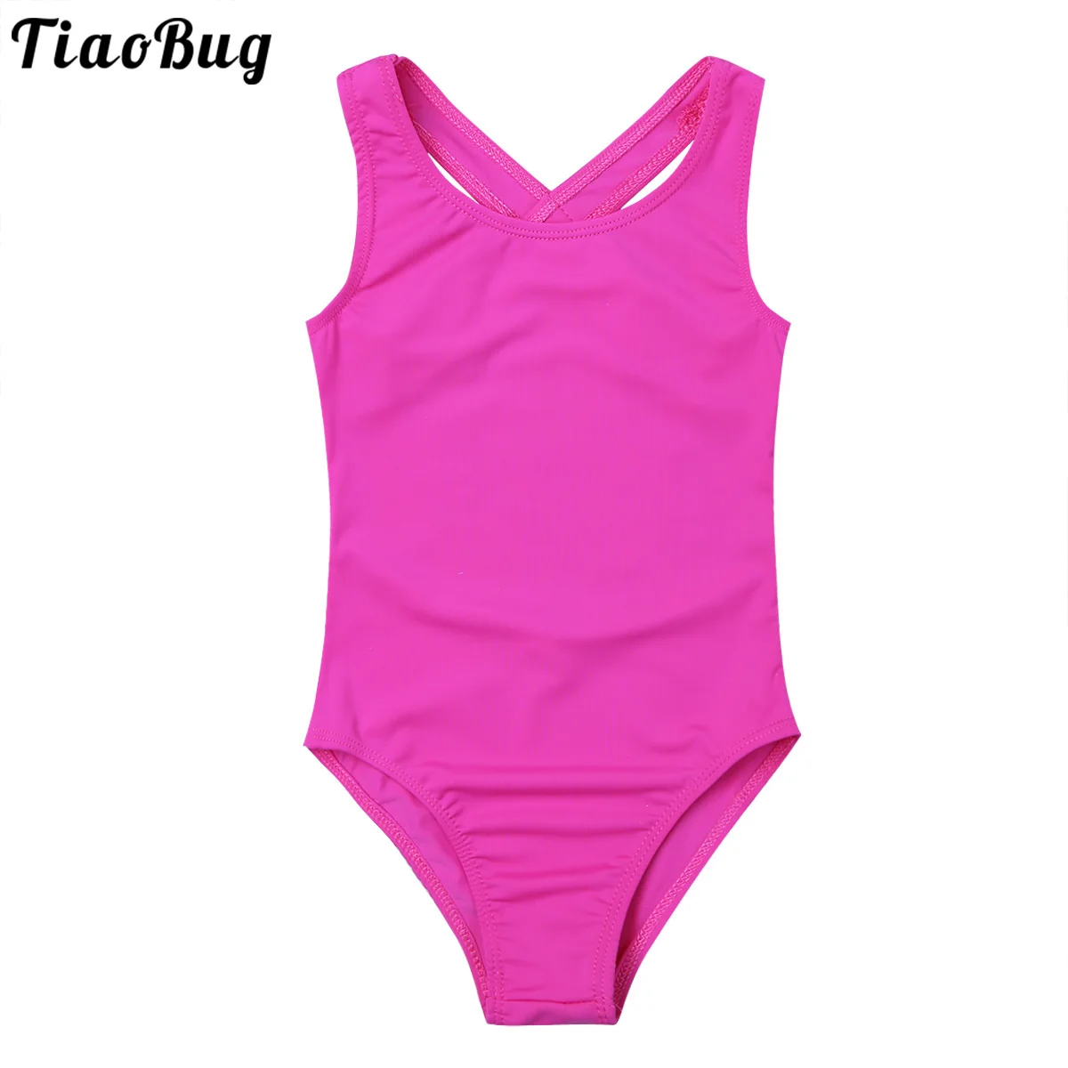 

TiaoBug Girls Kids Sleeveless Tank Leotard Ballet Dance Bodysuit Gymnastics Jumpsuit With Lace Back Stage Costume Clothes