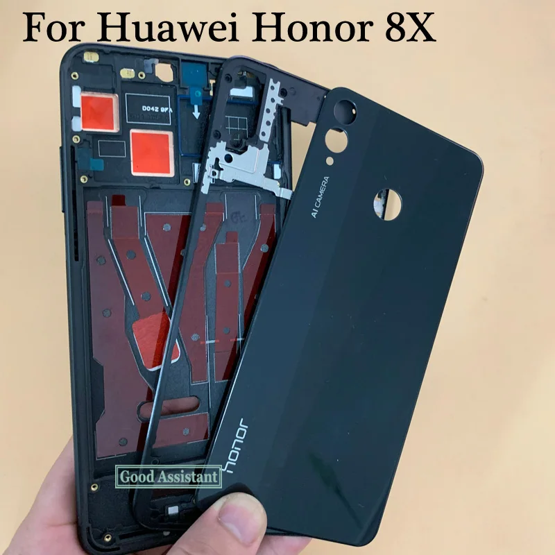 Для huawei Honor 8X/вид 10 Lite ЖК-дисплей Лицевая панель передняя средняя рама Корпус Батарея задняя дверь Чехол задний кронштейн