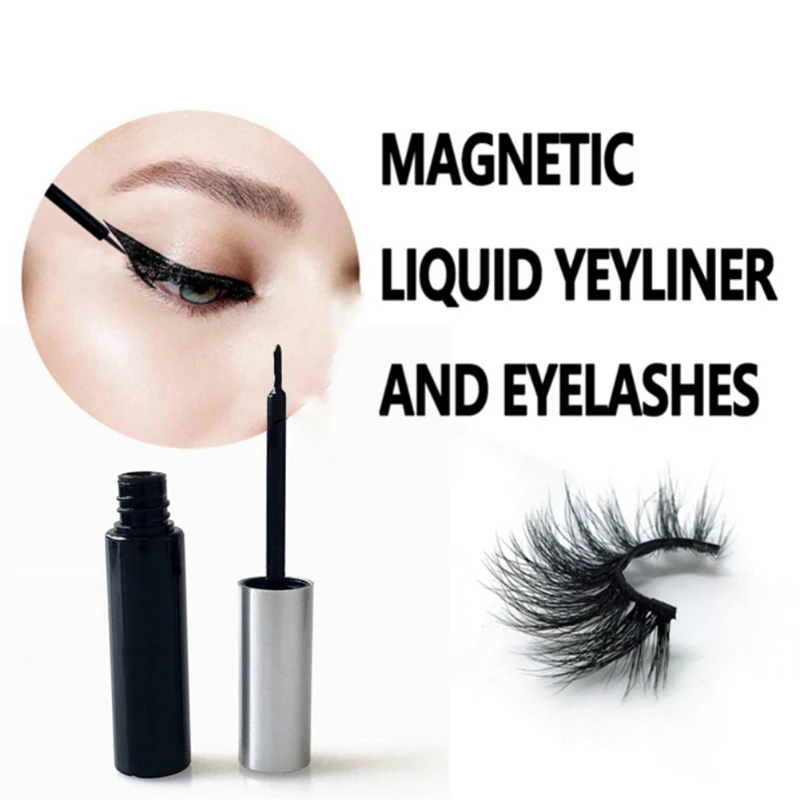 

10ml New Round Tube Magnetic Eyeliner Liquid Magnet Eyelash Special Eyeliner Waterproof Long Lasting Easy To Apply P1