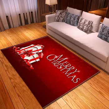 

Merry Christmas Red Carpet Kids Baby Room Crawling Play Mat Home Decor Bedroom Area Rug Large Xmas Gifts Carpet for Living Room