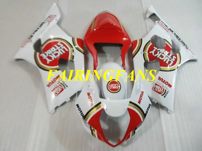 Инжекторный комплект для GSXR600 750 K1 01 02 03 GSXR 600 GSXR750 2001 2002 2003 белый красный Обтекатели Кузов+ подарки SH55