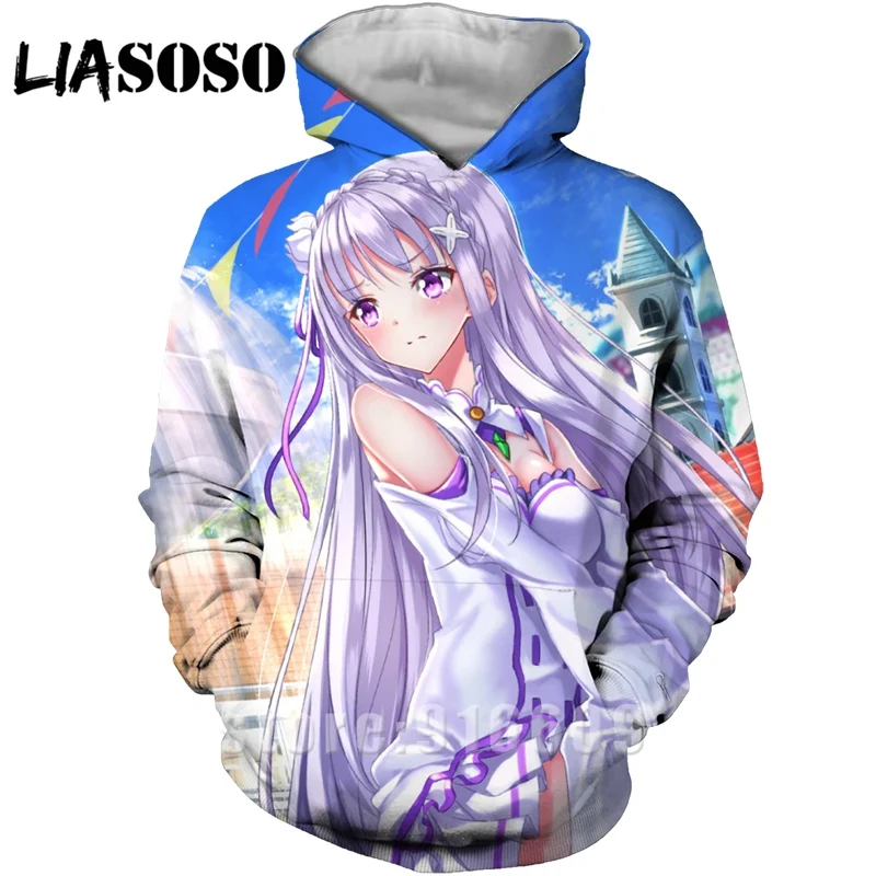 Модные женские и мужские худи rem с 3D принтом Re: zero, худи REM, пуловер для косплея, толстовка с капюшоном в стиле аниме, Harajuku - Цвет: 21