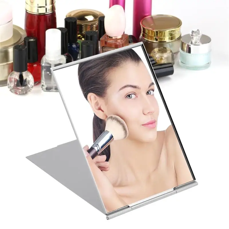 

RUIMIO 1 PC Folding Makeup Mirror Portable Single Side Shaving Makeup Mirror Makeup Accessories For Home Outdoor Travel(Silver)